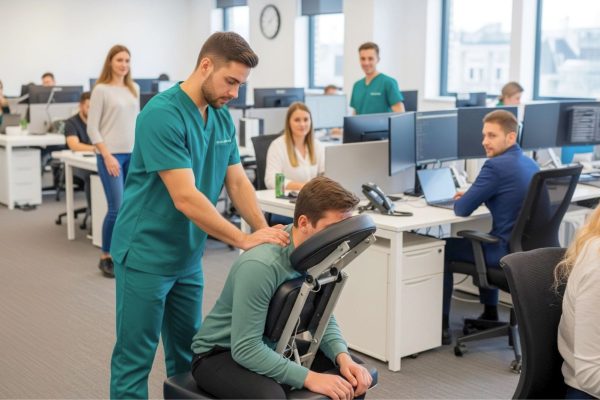 pausas activas laborales sesion de masaje para trabajadores